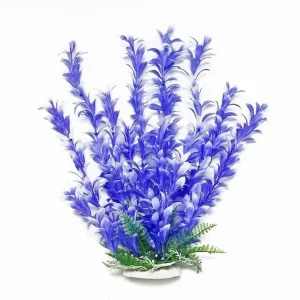 AquaTop Bacopa Aquarium Plant with Weighted Base, Blue, White, 9 in