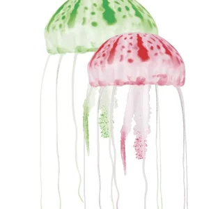AquaTop Floating Jellyfish Aquarium Ornament Green/Red, 2 in &, 3 in 2 ct