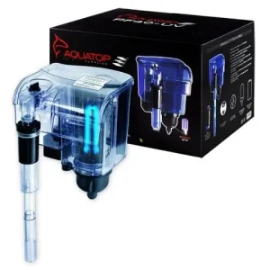 AquaTop Hang on Power Aquarium Filter PF40-UV with UV Sterilization Translucent Blue