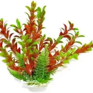 AquaTop Hygro Aquarium Plant with Weighted Base, Green, Red, 16 in