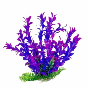 AquaTop Hygro Aquarium Plant with Weighted Base, Pink, Purple, 12 in