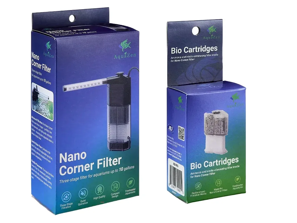 AquaZen Nano Corner Filter Bundle with Replacement Cartridge