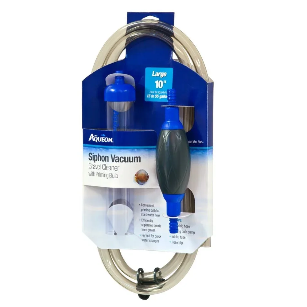 Aqueon Aquarium Siphon Vacuum Aquarium Gravel Cleaner With Bulb Large - 10 in - Image 2