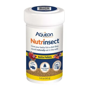 Aqueon Nutrinsect FishFree Fish Food Betta Pellets, 1.41 oz