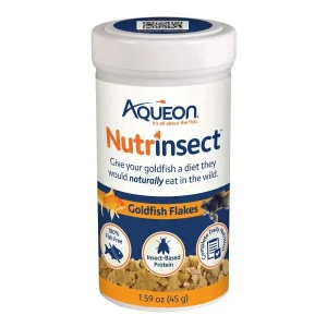 Aqueon Nutrinsect FishFree Fish Food Goldfish Flakes, 1.59 oz