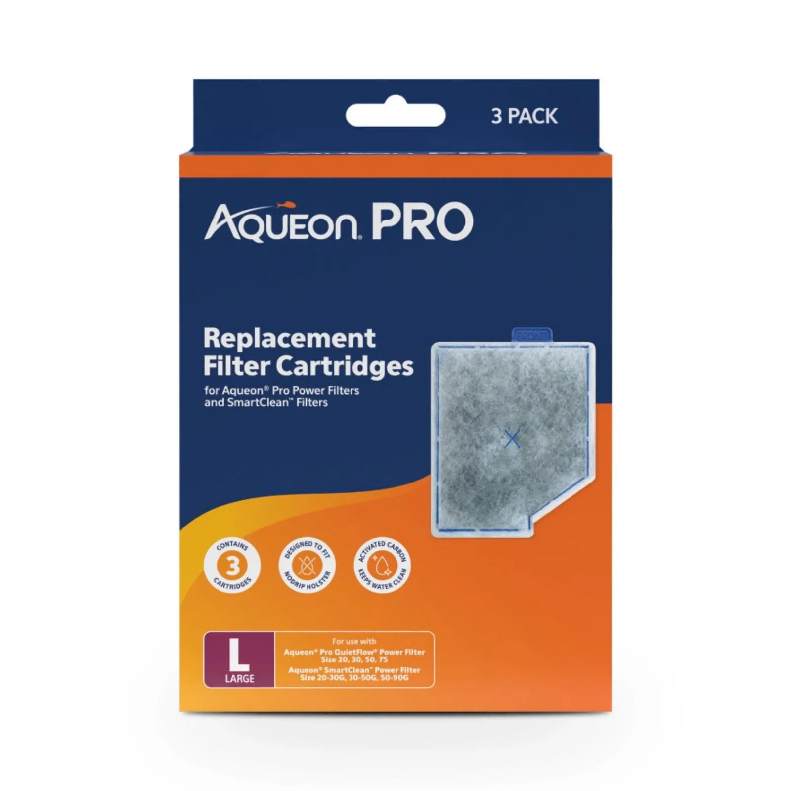 Aqueon Pro Replacement Aquarium Filter Cartridges Large, 3 ct