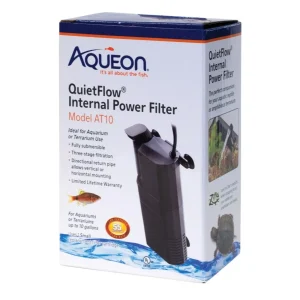 Aqueon QuietFlow Internal Power Aquarium Filter AT10, 10 gal