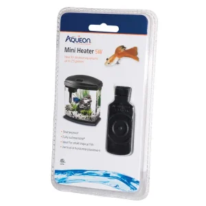 Aqueon Submersible Aquatic Flat Heater Mini, up to 2.5 gal, Black, 5W