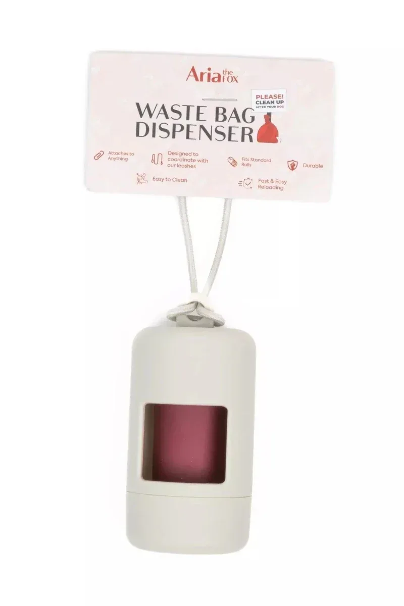 Aria Cloud White Waste Bag Dispenser - Clean Minimalist Dog Leash-Attachable Dog Poop Bag Holder - Image 2