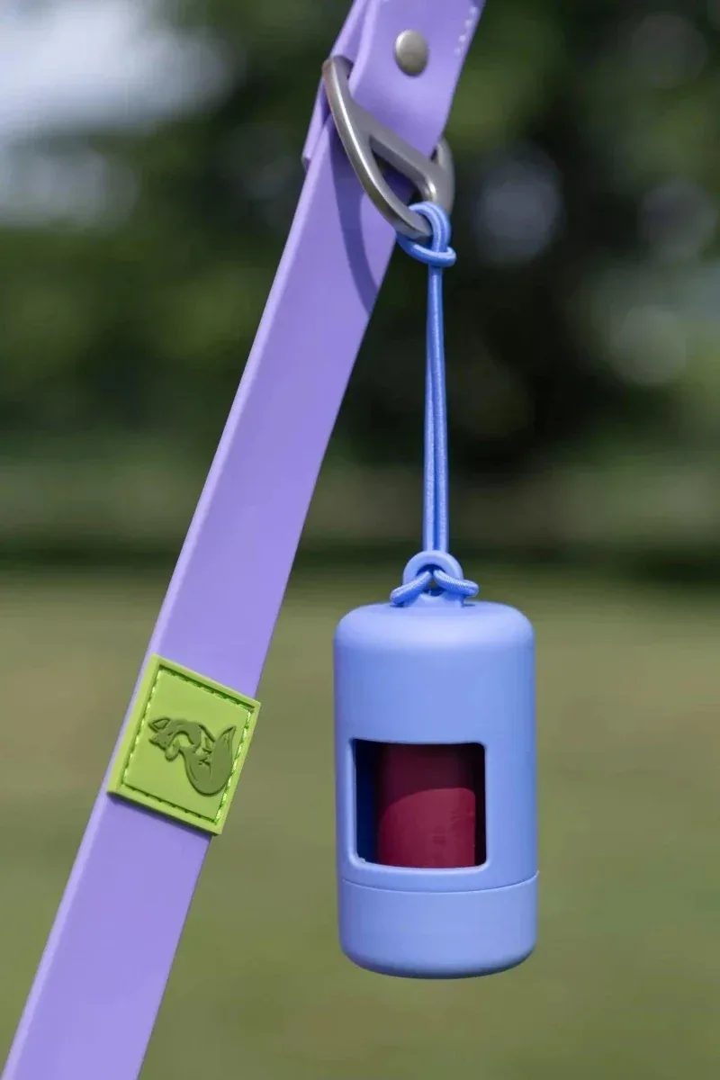 Aria Cornflower Blue Waste Bag Dispenser - Serene Dog Leash-Attachable Dog Poop Bag Holder - Image 2