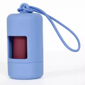 Aria Cornflower Blue Waste Bag Dispenser - Serene Dog Leash-Attachable Dog Poop Bag Holder