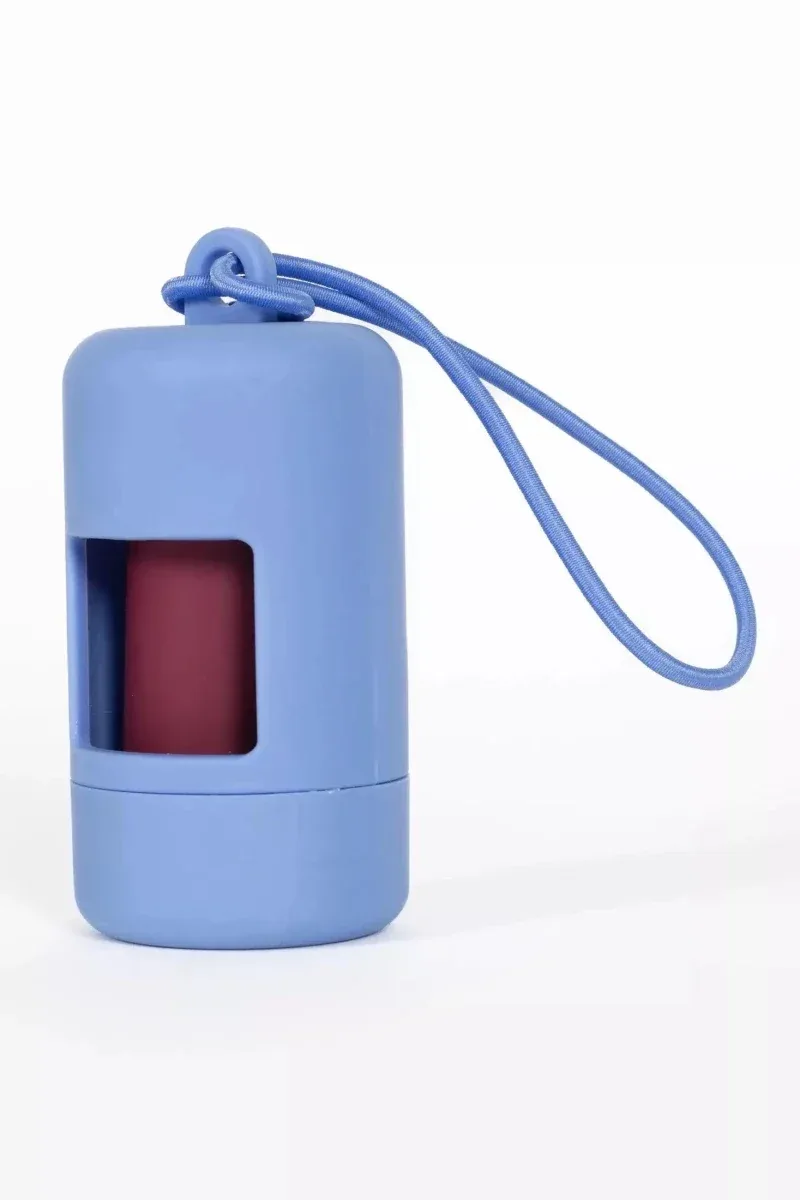 Aria Cornflower Blue Waste Bag Dispenser - Serene Dog Leash-Attachable Dog Poop Bag Holder