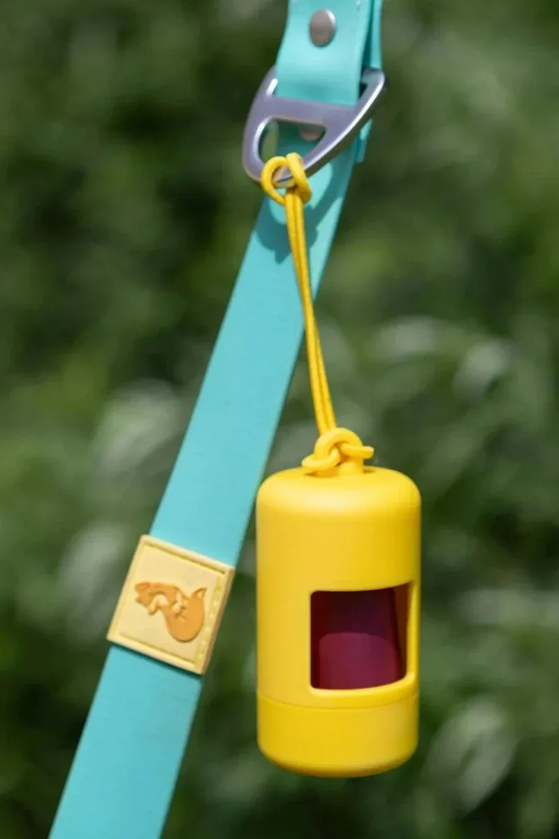 Aria Sun-Kissed Yellow Waste Bag Dispenser - Vibrant Dog Leash-Attachable Dog Poop Bag Holder