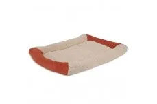 Aspen Self Warming Bolster Dog Mat Barn Red, Cream 20.5 in x 14 in