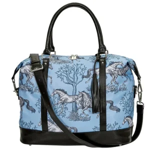 Awst Intl Lila Blue Toile Pattern Travel Bag Withtassel