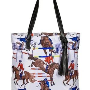 AWST Int'l "Lila" Jumper Pattern Tote Bag with Tassel
