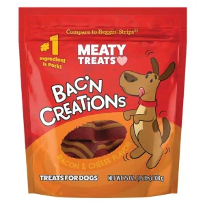 Bac 'n Creations Treats for Dogs Bacon & Cheese 25 oz.