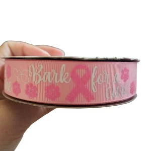 Bark For A Cure Cancer Nylon Dog Collar