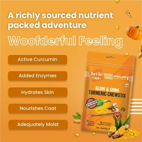 Bark Out Loud Glow and Shine Turmeric Chew Stix for Dogs and Cats - Image 2