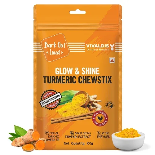 Bark Out Loud Glow and Shine Turmeric Chew Stix for Dogs and Cats