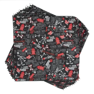 Bark, Woof, Woof Dog Bandana, 22 inch, 12 Pack