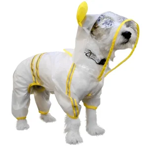 Barkbutler x Fofos Four Leg Yellow Raincoat for Dogs (Button Up Style)