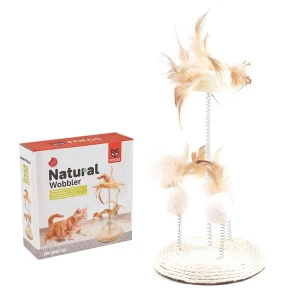 Barkbutler x Fofos Interactive Natural Wobbler Teaser Toy for Cats
