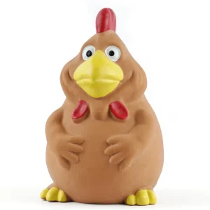 Barkbutler x Fofos Latex Bi Rooster Squeaky Toy for Dogs (Brown)