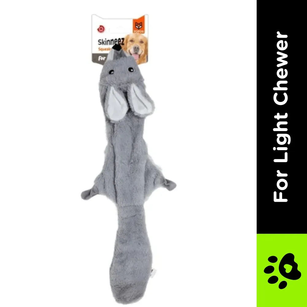 Barkbutler x Fofos Skinneez Rabbit Interactive Squeaky Toy for Dogs (Grey) - Image 2