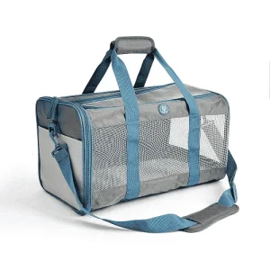Barkbutler x Fofos Standard Carrier for Dogs and Cats (Grey/Blue)