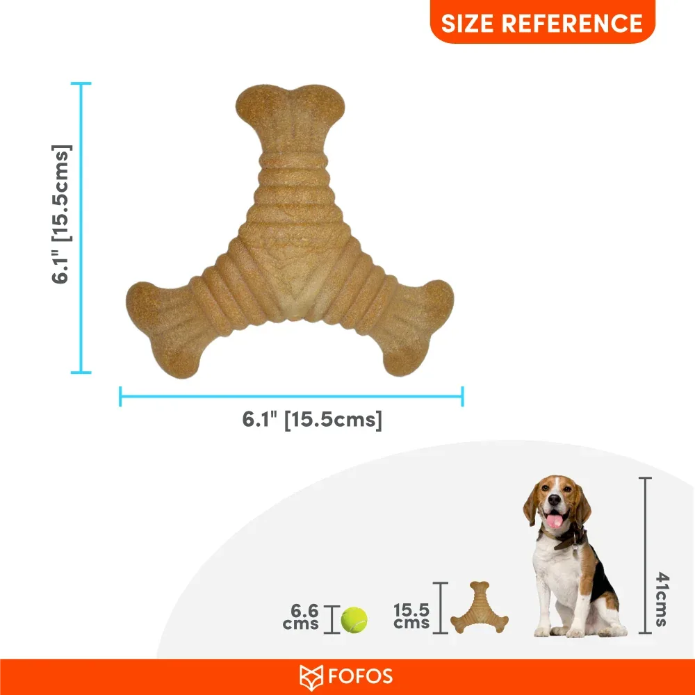 Barkbutler x Fofos Woodplay Triangle chew Toy for Dogs (Brown) - Image 2
