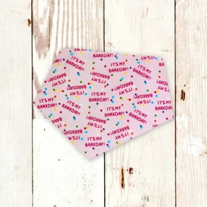 "Barkday on Pink" Dog Bandana