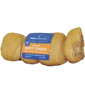 Barkworthies Beef Cheek Roll Dipped in Peanut Butter Dog Treat Large, 6 ct