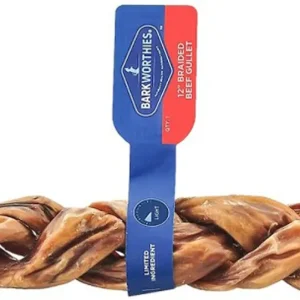 Barkworthies Braided Beef Gullet 12 in, 12 ct