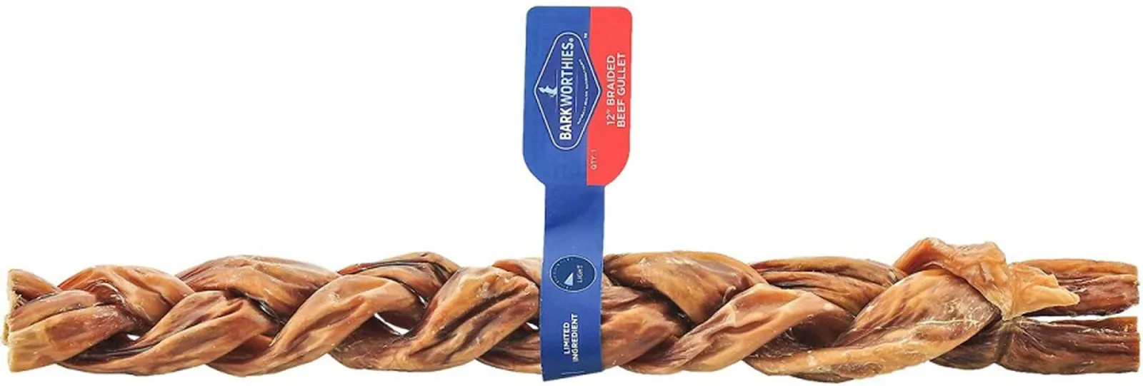 Barkworthies Braided Beef Gullet 12 in, 12 ct