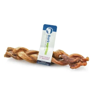 Barkworthies Braided Pork Pizzle 6 in, 30 ct