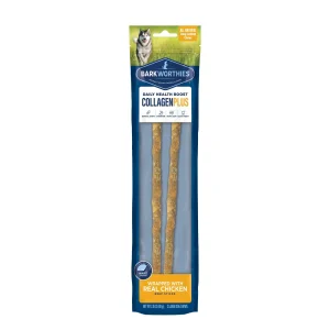 Barkworthies Chicken Wrapped Collagen 12" Natural Dog Chews - 2 Pack