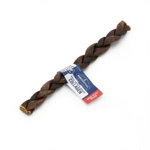 Barkworthies Collagen Beef Stick Braid Dog Treat 9 in, 25 ct