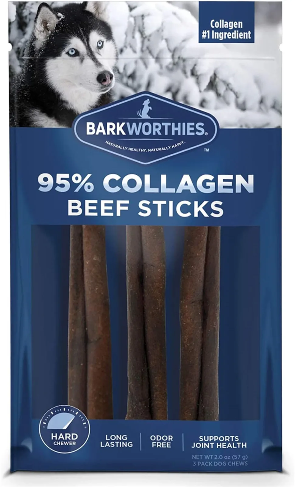 Barkworthies Collagen Stick Wrapped with Chicken Dog Treat 6 in, 20 ct