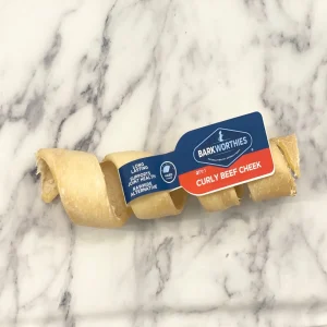 Barkworthies Curly Beef Cheek Dog Treat 10 ct