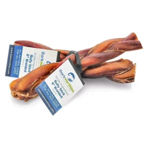 Barkworthies Naturally Scented Braided Bully Stick 6 in, 30 ct