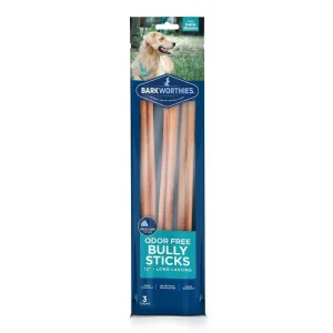 Barkworthies Odor Free Bully Stick 12 in, 3 ct