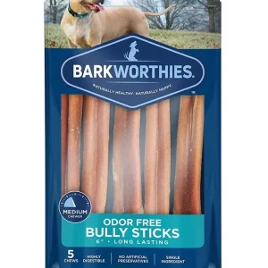 Barkworthies Odor Free Bully Stick 6 in, 5 ct