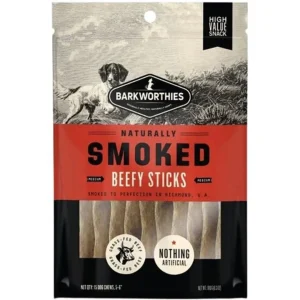 Barkworthies Smoked Beefy Sticks Dog Treat Medium, 56 in, 15 ct
