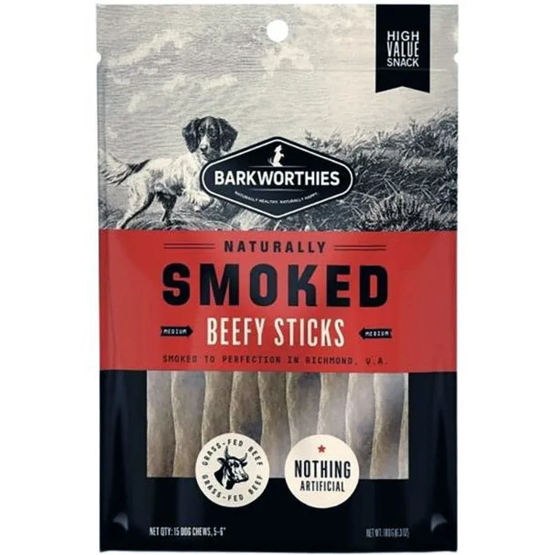 Barkworthies Smoked Beefy Sticks Dog Treat Medium, 56 in, 15 ct - Image 2
