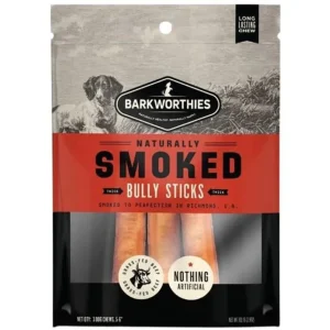 Barkworthies Smoked Thick Bully Sticks Dog Treat Medium, 56 in, 3 ct