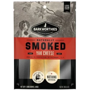 Barkworthies Smoked Yak Cheese Dog Treat Large/2 ct