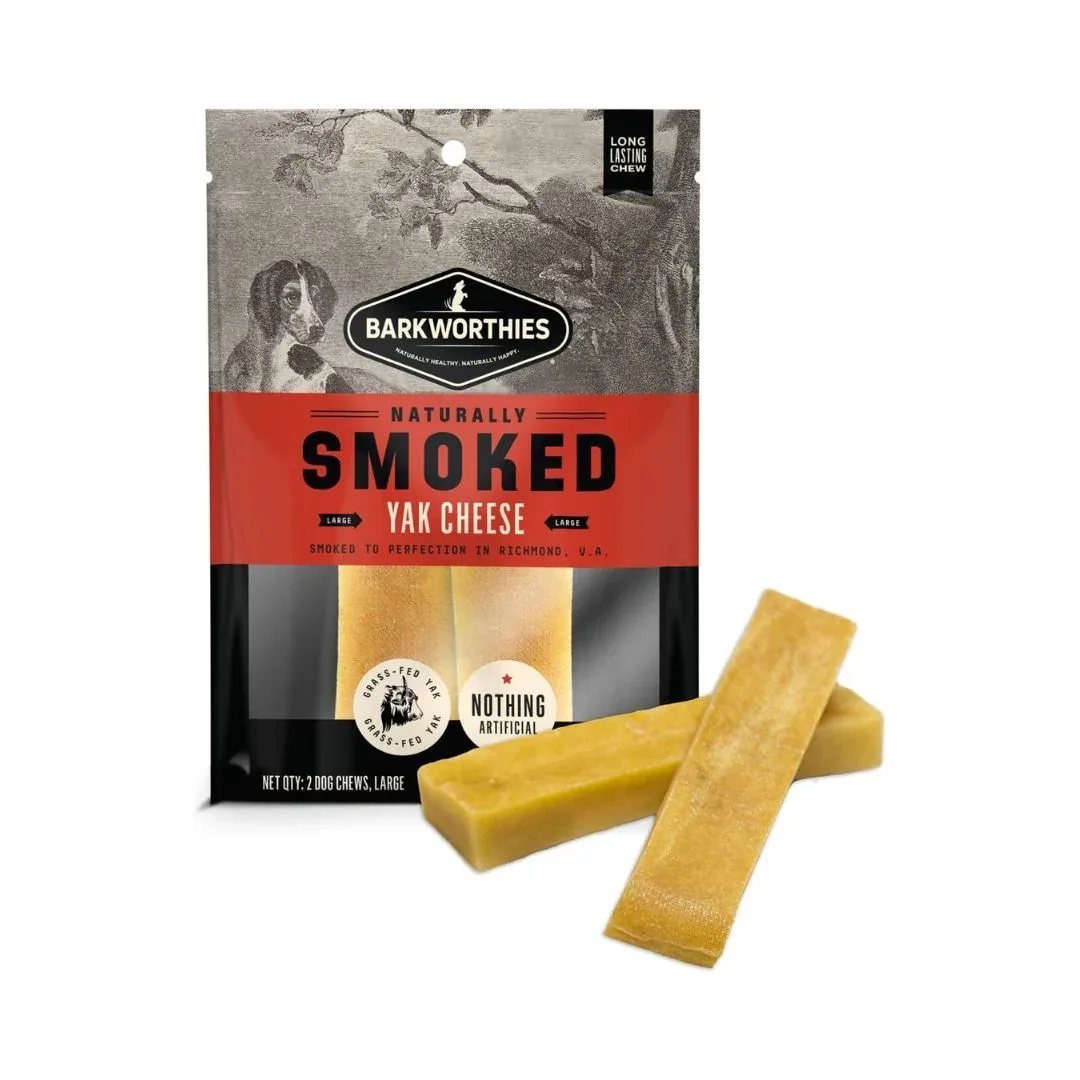 Barkworthies Smoked Yak Cheese Dog Treat Large, 20 ct