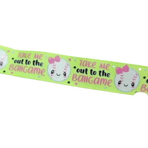 Baseball Bows Nylon Dog Collar