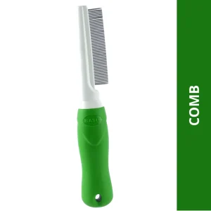 Basil One Sided Flea Comb for Dogs and Cats (Green)